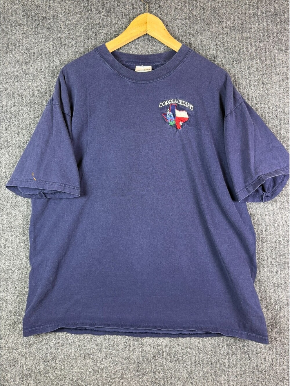 Vintage Nu Sport Athletic Wear Corpus Christi Texas Embroidered T Shirt XL Blue
